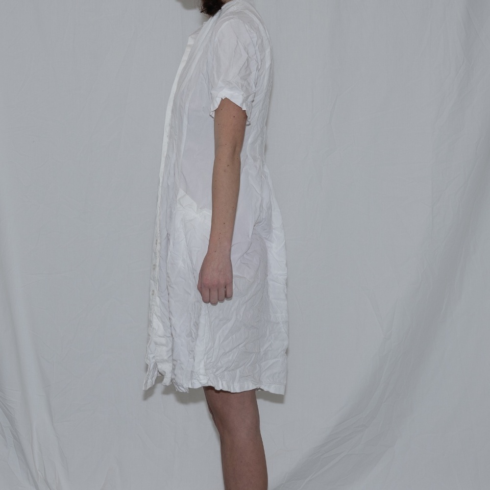 Vintage 80s pleated mini dress white size 10 rayon together - Picture 2 of 6